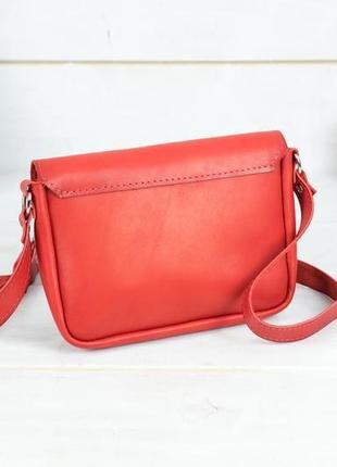Шкіряна жіноча сумочка мія, шкіра італійський краст, колір червоний5 фото