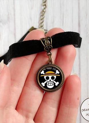 Чокер флаг мугивар из аниме ван пис one piece