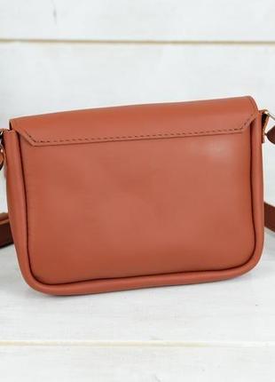 Шкіряна жіноча сумочка лілу, шкіра grand, колір коньяк5 фото