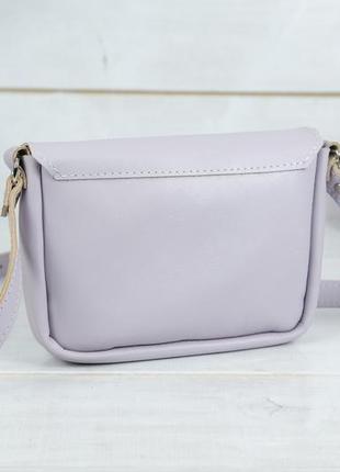 Шкіряна жіноча сумочка лілу,  гладка шкіра, колір лиловий5 фото