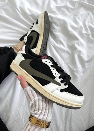 Кросівки jordan low x travis scott olive