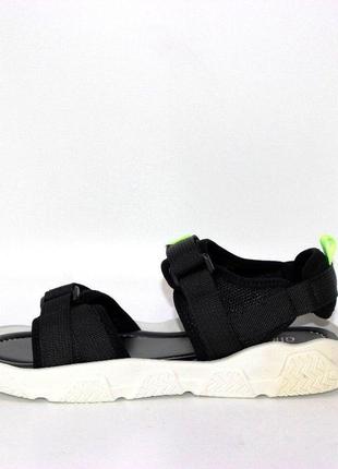 Жіночі чорні спортивні текстильні сандалі на двох липучках чорний7 фото