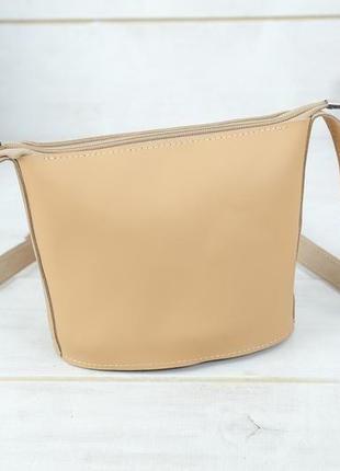 Кожаная женская сумочка эллис, кожа grand, цвет бежевый5 фото