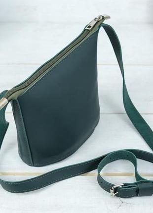 Кожаная женская сумочка эллис, кожа grand, цвет зеленый3 фото