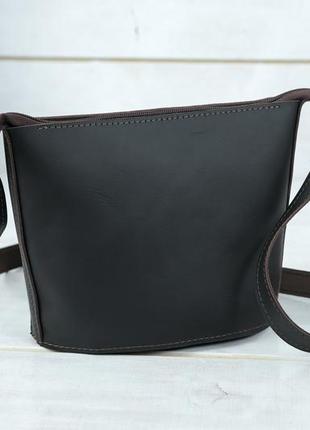 Шкіряна жіноча сумочка елліс, шкіра grand, колір шоколад5 фото