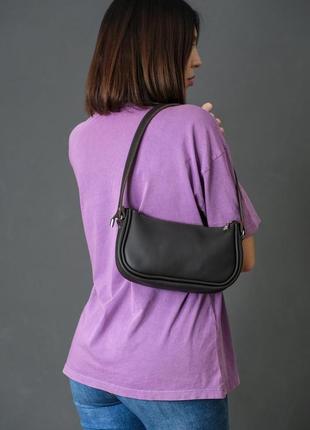 Шкіряна жіноча сумочка джулс, шкіра grand, колір шоколад1 фото
