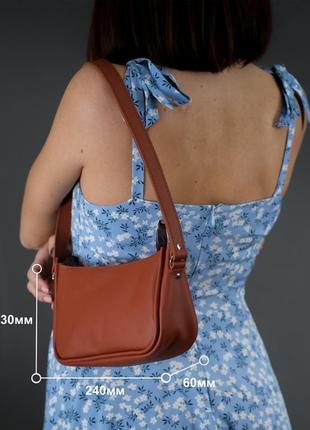 Кожаная женская сумочка джулс, кожа итальянский краст, цвет красный7 фото