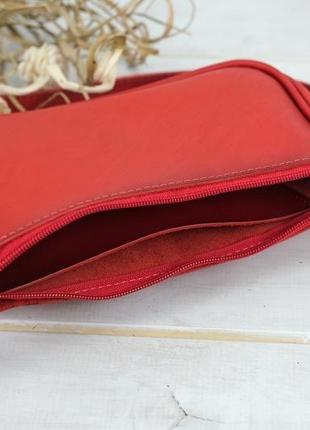 Кожаная женская сумочка джулс, кожа итальянский краст, цвет красный6 фото
