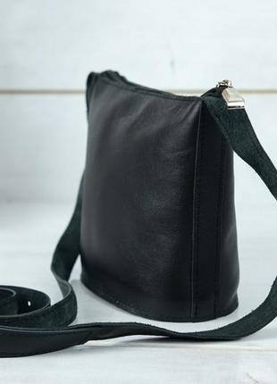 Шкіряна жіноча сумочка елліс, гладка шкіра, колір чорний5 фото