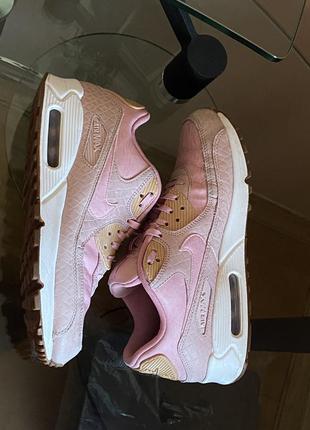 Кросівки рожеві nike wmns air max 90 prm шкіра натуральна4 фото