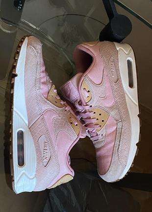 Кросівки рожеві nike wmns air max 90 prm шкіра натуральна8 фото