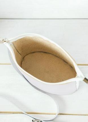 Кожаная женская сумочка эллис, гладкая кожа, цвет сиреневый6 фото