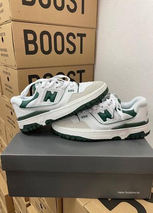 New balance 550 white green3 фото