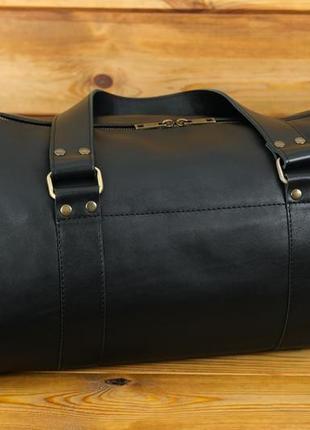 Кожаная сумка travel "модель №80". гладкая кожа, цвет черный6 фото