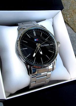Срібні чоловічий наручний годинник tommy hilfiger/ томмі хілфігер3 фото
