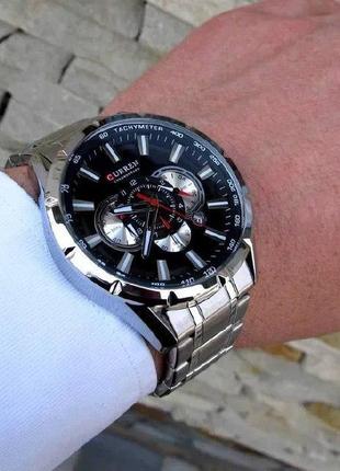 Cеребряные мужские наручные часы curren / курен6 фото