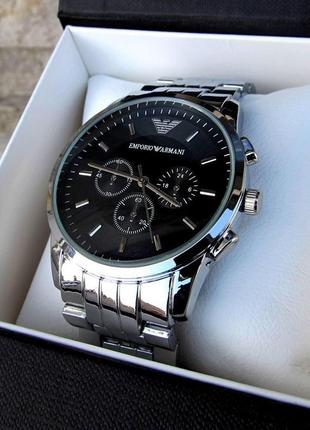 Чоловічі чорні наручний годинник emporio armani / армані