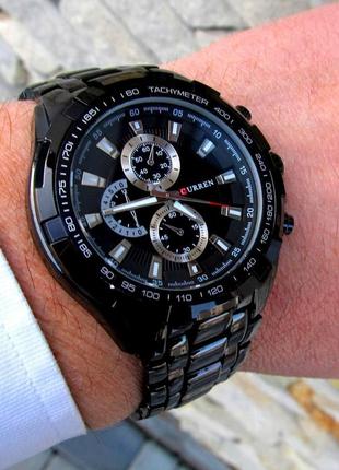 Черные мужские наручные часы curren / курен6 фото