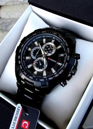 Черные мужские наручные часы curren / курен4 фото