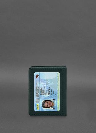 Шкіряна обкладинка для посвідчення водія, id та пластикових карток 2.1 зелена10 фото