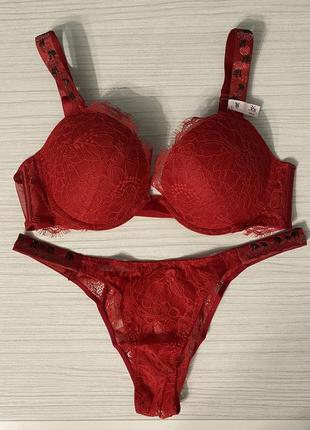 Комплект білизни victoria’s secret бюстгальтер 34b (75b), 36b (80b), трусики s, m. very sexy shine. спідня білизна вікторія сікрет1 фото