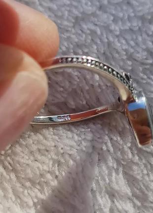 Серебряное кольцо с перламутром ( галиотис)5 фото