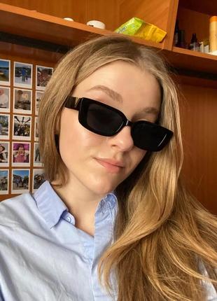 Очки солнцезащитные очки черные трендовые модные женские2 фото