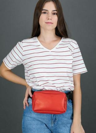 Женская кожаная сумка "модель №58" кожа итальянский краст, цвет красный1 фото