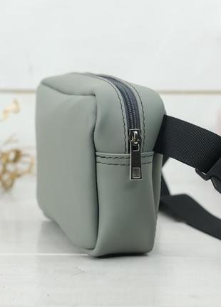Женская кожаная сумка "модель №58", кожа grand, цвет серый4 фото