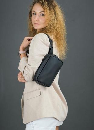 Женская кожаная сумка "модель №58", кожа grand, цвет черный