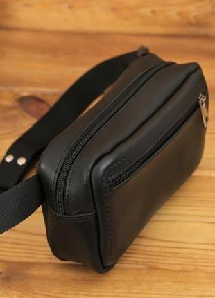 Мужская кожаная сумка "модель №59", кожа итальянский краст, цвет черный2 фото