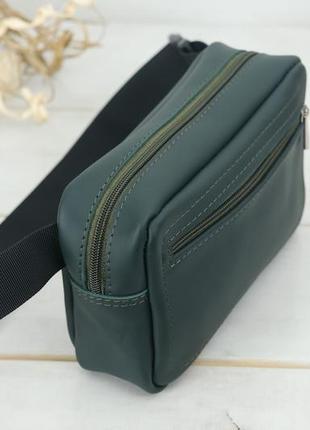 Женская кожаная сумка "модель №59", кожа grand, цвет зеленый3 фото