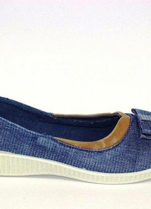 Балетки жіночі джинсові синій5 фото
