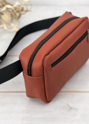 Женская кожаная сумка "модель №59", кожа grand, цвет коньяк3 фото