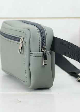 Женская кожаная сумка "модель №59", кожа grand, цвет серый4 фото