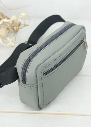 Женская кожаная сумка "модель №59", кожа grand, цвет серый3 фото