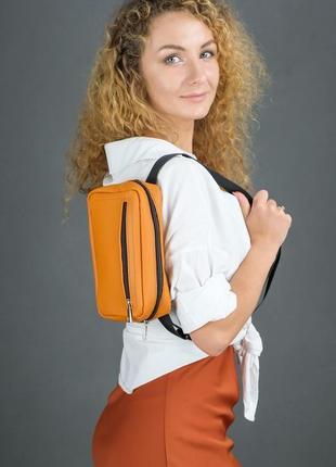 Женская кожаная сумка "модель №59", кожа grand, цвет янтарь