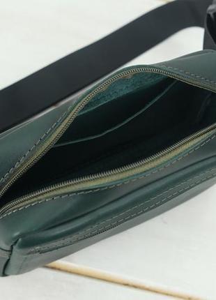 Женская кожаная сумка "модель №59", кожа итальянский краст, цвет зеленый6 фото