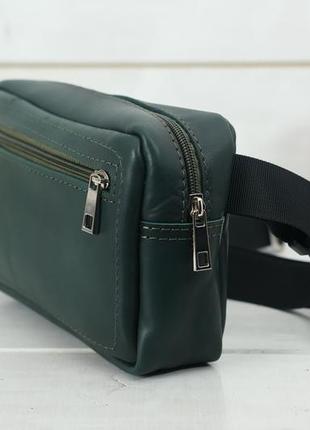 Женская кожаная сумка "модель №59", кожа итальянский краст, цвет зеленый4 фото