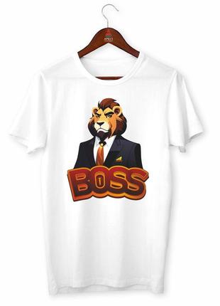 Футболка з оригінальним принтом для керівника "boss lion. бос лев" push it