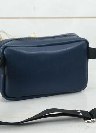 Женская кожаная сумка "модель №59", кожа итальянский краст, цвет синий5 фото