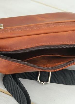 Женская кожаная сумка "модель №59", винтажная кожа, цвет коньяк6 фото