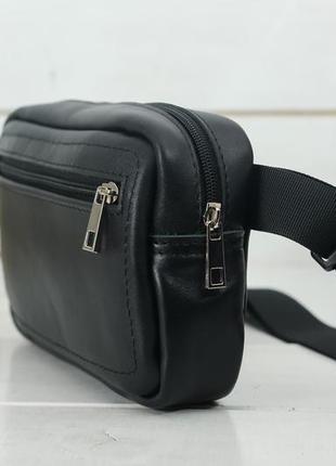 Женская кожаная сумка "модель №59", гладкая кожа, цвет черный3 фото