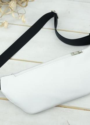 Женская кожаная сумка "модель №60", гладкая кожа, цвет белый3 фото