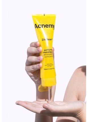 Очищуючий гель для жирної та комбінованої шкіри acnemy zitclean, 150 ml, акнемі, клінсер, очисник8 фото