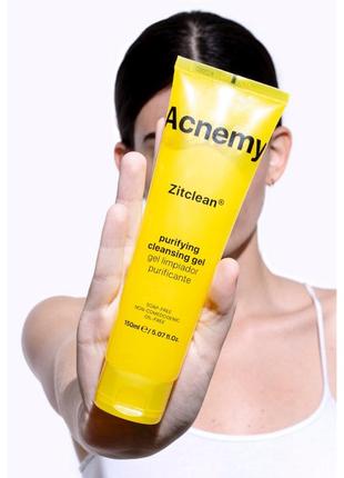 Очищуючий гель для жирної та комбінованої шкіри acnemy zitclean, 150 ml, акнемі, клінсер, очисник6 фото