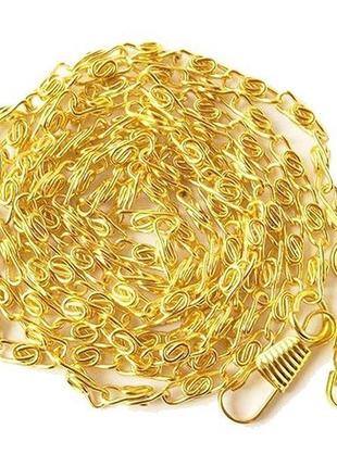 Цепочка плетеная с карабинами золото 40 см1 фото