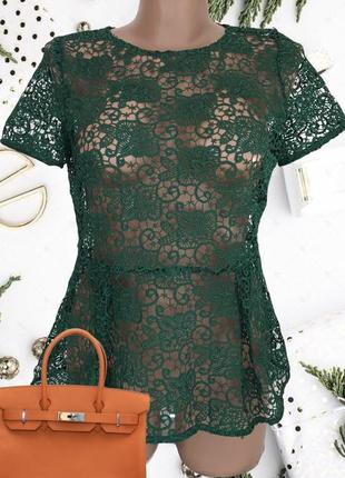 Гіпюрова ♥️♥️♥️ мереживна ажурна блузка zara.