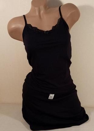 Ночнушка темно-синяя с кружевом majestic