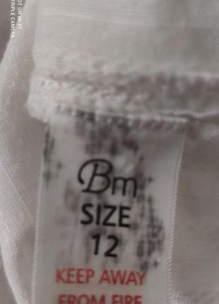 Блузка білосніжна з бузковою вишивкою, вишиванка р.12(44-48), 💯% cotton8 фото